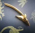 Solid brass gold antelope head drawer handle/Long horned gazelle cabinet pull/Sleek springbok head door handle/Zoo animal brass drawer knob