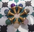 One pair of semi precious stone ball handles/crystal drawer pulls/coloured ball cabinet handles/brass door knob/ coloured stone door handles