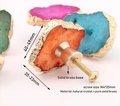 Bright colourful crystal slice drawer handle/Quartz crystal wrapped in gold brass cabinet pull/Gemstone furniture hardware/Crystal door knob