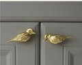 Solid Brass Kingfisher Cabinet Pull/Gold Bird shaped Door Handle/Detailed Bird Design Drawer Pull/Unique Brass Furniture Hardware