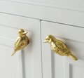 Solid Brass Kingfisher Cabinet Pull/Gold Bird shaped Door Handle/Detailed Bird Design Drawer Pull/Unique Brass Furniture Hardware