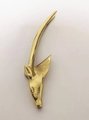 Solid brass gold antelope head drawer handle/Long horned gazelle cabinet pull/Sleek springbok head door handle/Zoo animal brass drawer knob