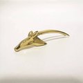 Solid brass gold antelope head drawer handle/Long horned gazelle cabinet pull/Sleek springbok head door handle/Zoo animal brass drawer knob