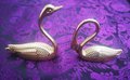 Gold brass swimming swans cabinet handle/Brass Swan drawer pull/Gold bird shaped door knob/Gold swan brass door handle/Signet drawer handle