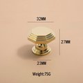 Vintage octagonal design shiny gold drawer pull/Classic gold curved cabinet handle/Shiny Gold octagon shaped door knob and retro curved pull