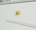 Solid brass crown shaped cabinet pull/Royal gold crown door handle/Princess themed drawer knob/Brass furniture hardware/King or Queen crown
