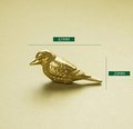 Solid Brass Kingfisher Cabinet Pull/Gold Bird shaped Door Handle/Detailed Bird Design Drawer Pull/Unique Brass Furniture Hardware