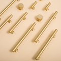 Matte gold brass bar handle/bar handle with a line pattern/brushed metal cabinet handle/home improvement hardware/kitchen cabinet handle
