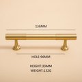 Matte gold brass bar handle/bar handle with a line pattern/brushed metal cabinet handle/home improvement hardware/kitchen cabinet handle