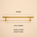 Matte gold brass bar handle/bar handle with a line pattern/brushed metal cabinet handle/home improvement hardware/kitchen cabinet handle