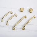 Vintage octagonal design shiny gold drawer pull/Classic gold curved cabinet handle/Shiny Gold octagon shaped door knob and retro curved pull