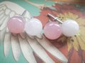 White or rose pink quartz ball handles/ Semi precious stone drawer pull/crystal ball cabinet handles/furniture hardware/gemstone door knob