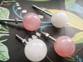 White or rose pink quartz ball handles/ Semi precious stone drawer pull/crystal ball cabinet handles/furniture hardware/gemstone door knob