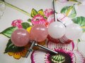 White or rose pink quartz ball handles/ Semi precious stone drawer pull/crystal ball cabinet handles/furniture hardware/gemstone door knob