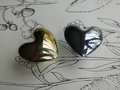 Gold or Silver smooth shiny polished heart shaped cabinet pull/Brass heart shaped drawer handle/Polished shiny gold heart design door knob