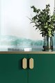 Wide gold retro pattern bar handle/large cabinet pull/big door handle/gold drawer pull/kitchen furniture hardware/mid century modern style
