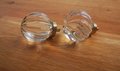 Round pumpkin or balloon shaped lucite cabinet pull/Transparent door knob/Vintage design clear acrylic drawer handle/retro style hardware