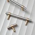 Silver and Gold cabinet bar pull/silver and gold drawer pull/kitchen hardware/metal door handle/furniture hardware/shiny silver cabinet pull