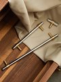 Silver and Gold cabinet bar pull/silver and gold drawer pull/kitchen hardware/metal door handle/furniture hardware/shiny silver cabinet pull