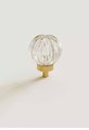 Round pumpkin or balloon shaped lucite cabinet pull/Transparent door knob/Vintage design clear acrylic drawer handle/retro style hardware