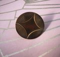 Gold geometric art deco door knob/round gold retro cabinet pull/vintage brass door handle/mid century modern drawer handle/button door knob
