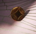 Gold geometric art deco door knob/round gold retro cabinet pull/vintage brass door handle/mid century modern drawer handle/button door knob