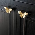 Small gold butterfly cabinet pull/Brass butterfly drawer handle/gold butterfly door knob/gold furniture hardware/children's drawer handle