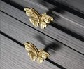 Small gold butterfly cabinet pull/Brass butterfly drawer handle/gold butterfly door knob/gold furniture hardware/children's drawer handle