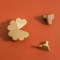 Gold Heart Cabinet Pull/Gold Brass Heart Shaped Door Handle/Heart Door Knob/Brass Furniture Hardware/Love Heart Drawer Handle/Drawer Knob