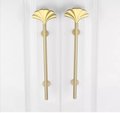 Gold cabinet bar handle with art nouveau style radiating fan pattern/long drawer pull/wardrobe door handle/home improvement/door handle