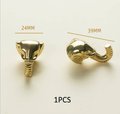Shiny gold elephant head shaped cabinet pull/Gold brass elephant design drawer handle/Elephant door knob/Brass hardware/Elephant door pull