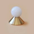 Colourful retro style semi precious stone and brass drawer pull/geometric cabinet handle/mid century modern style knob/bright coloured pull