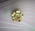 Gold wild rose design cabinet pull/Tudor rose door handle/Shiny brass flower drawer knob/Brass furniture hardware/Gold brass flower handle