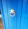 Gold star shaped ring pull handle/gold star backplate door handle/brass star cabinet pull/gold ring drawer pull/gold furniture hardware