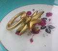 Gold star shaped ring pull handle/gold star backplate door handle/brass star cabinet pull/gold ring drawer pull/gold furniture hardware