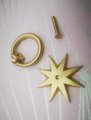 Gold star shaped ring pull handle/gold star backplate door handle/brass star cabinet pull/gold ring drawer pull/gold furniture hardware