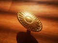 Gold ornate design cabinet handle/Solid brass oval drawer pull/Victorian style oval door handle/Antique style door knob/Gold brass hardware