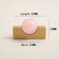 White or rose pink quartz ball and brass bar handle/Semi precious stone drawer pull/unique cabinet handle/IKEA hack/wardrobe door handle