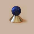 Colourful retro style semi precious stone and brass drawer pull/geometric cabinet handle/mid century modern style knob/bright coloured pull