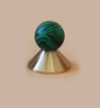 Colourful retro style semi precious stone and brass drawer pull/geometric cabinet handle/mid century modern style knob/bright coloured pull