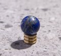 Semi precious stone ball and ridged brass drawer pull/small colourful stone cabinet handle/hardware for small furniture/gemstone door knob