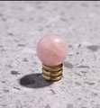 Semi precious stone ball and ridged brass drawer pull/small colourful stone cabinet handle/hardware for small furniture/gemstone door knob