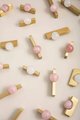 White or rose pink quartz ball and brass bar handle/Semi precious stone drawer pull/unique cabinet handle/IKEA hack/wardrobe door handle
