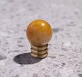 Semi precious stone ball and ridged brass drawer pull/small colourful stone cabinet handle/hardware for small furniture/gemstone door knob