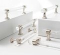 Bubbly lucite cabinet handle with gold or silver fixings/clear acrylic drawer pull/lucite furniture hardware/clear resin bubble door handle