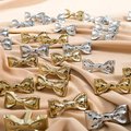 Cute shiny Gold or Silver bow shaped cabinet pull/Ribbon bow drawer handle/Gold or Silver furniture hardware/Ribbon bow nursery door knob