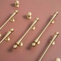 Scroll shaped cabinet bar handle with ball end design / brass cabinet draw pull/furniture hardware/ kitchen renovation/wardrobe handle/retro