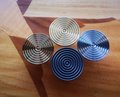 Round mid century modern echo pattern drawer handle in gold, silver or gunmetal grey/retro style cabinet pull/IKEA hack/metal door knob