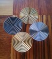 Round mid century modern echo pattern drawer handle in gold, silver or gunmetal grey/retro style cabinet pull/IKEA hack/metal door knob