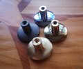 Round mid century modern echo pattern drawer handle in gold, silver or gunmetal grey/retro style cabinet pull/IKEA hack/metal door knob